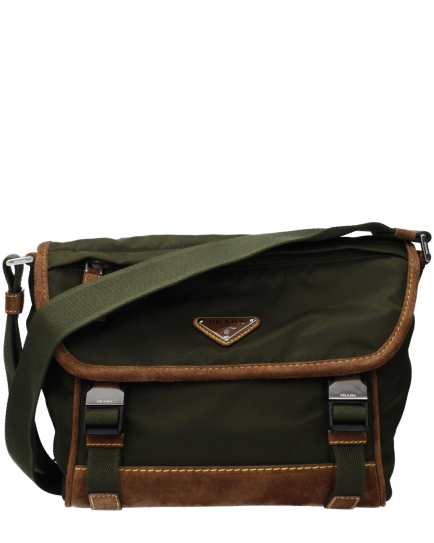 Prada Green Fabric Crossbody Bag