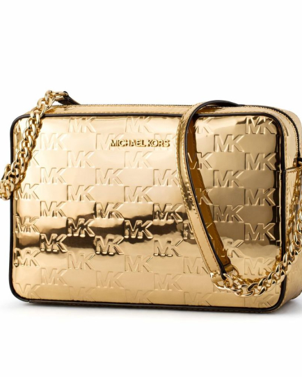 Michael Kors Gold Canvas Shoulder Bag