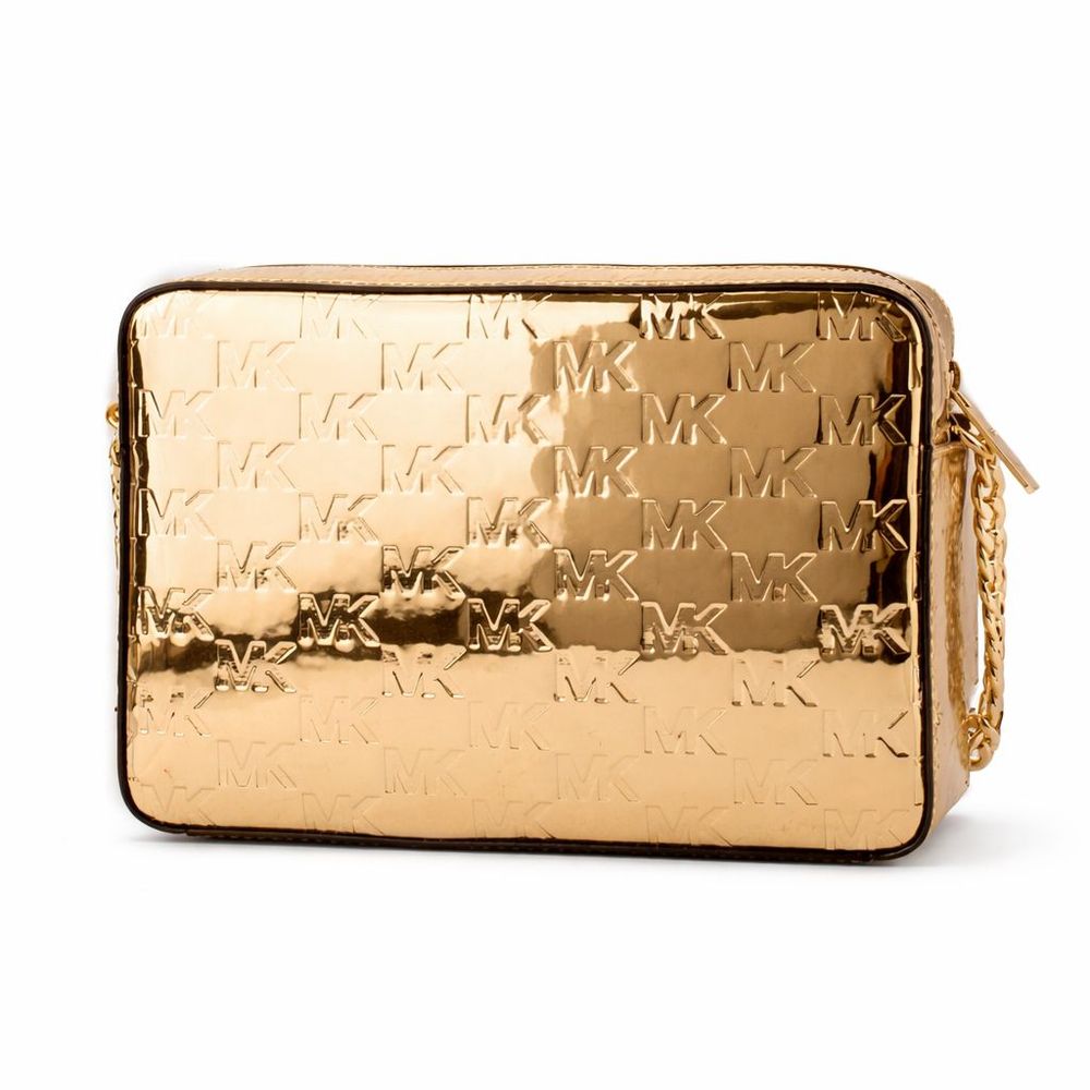 Michael Kors Gold Canvas Shoulder Bag - Image 2