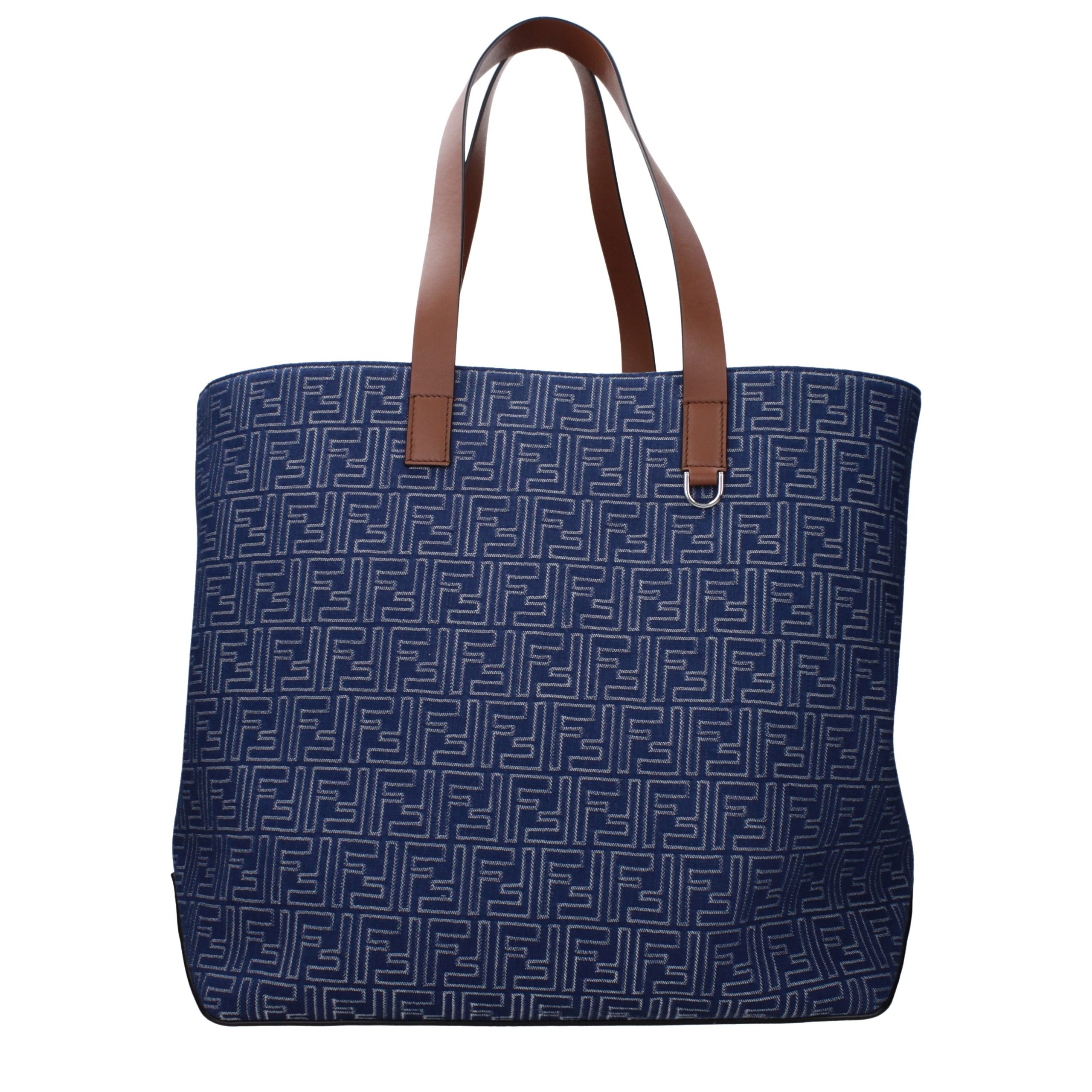 Fendi Blue Fabric Shoulder Bag - Image 3