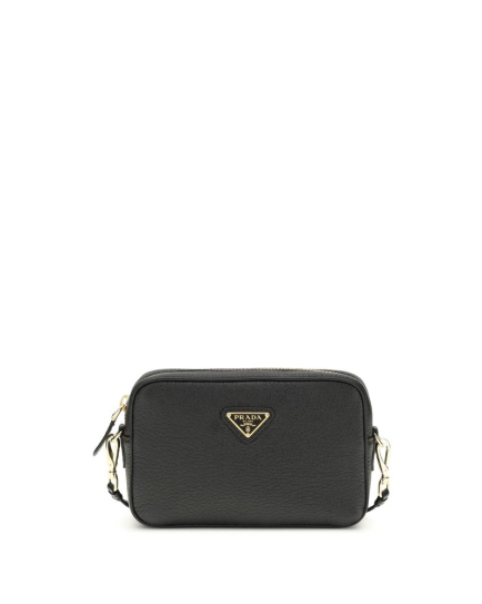 Prada Black Calf Leather Bos Taurus Shoulder Bag
