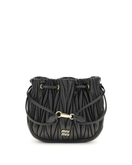 Miu Miu Black Calf Leather Bos Taurus Wallet