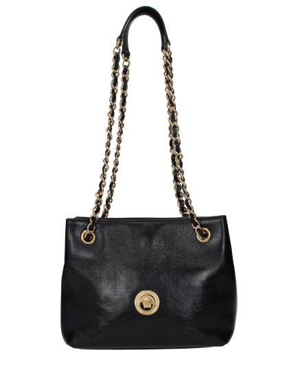Versace Black Leather Shoulder Bag
