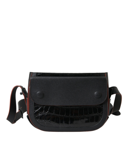 Balenciaga Black Exotic Leather Shoulder Crossbody Camera Bag