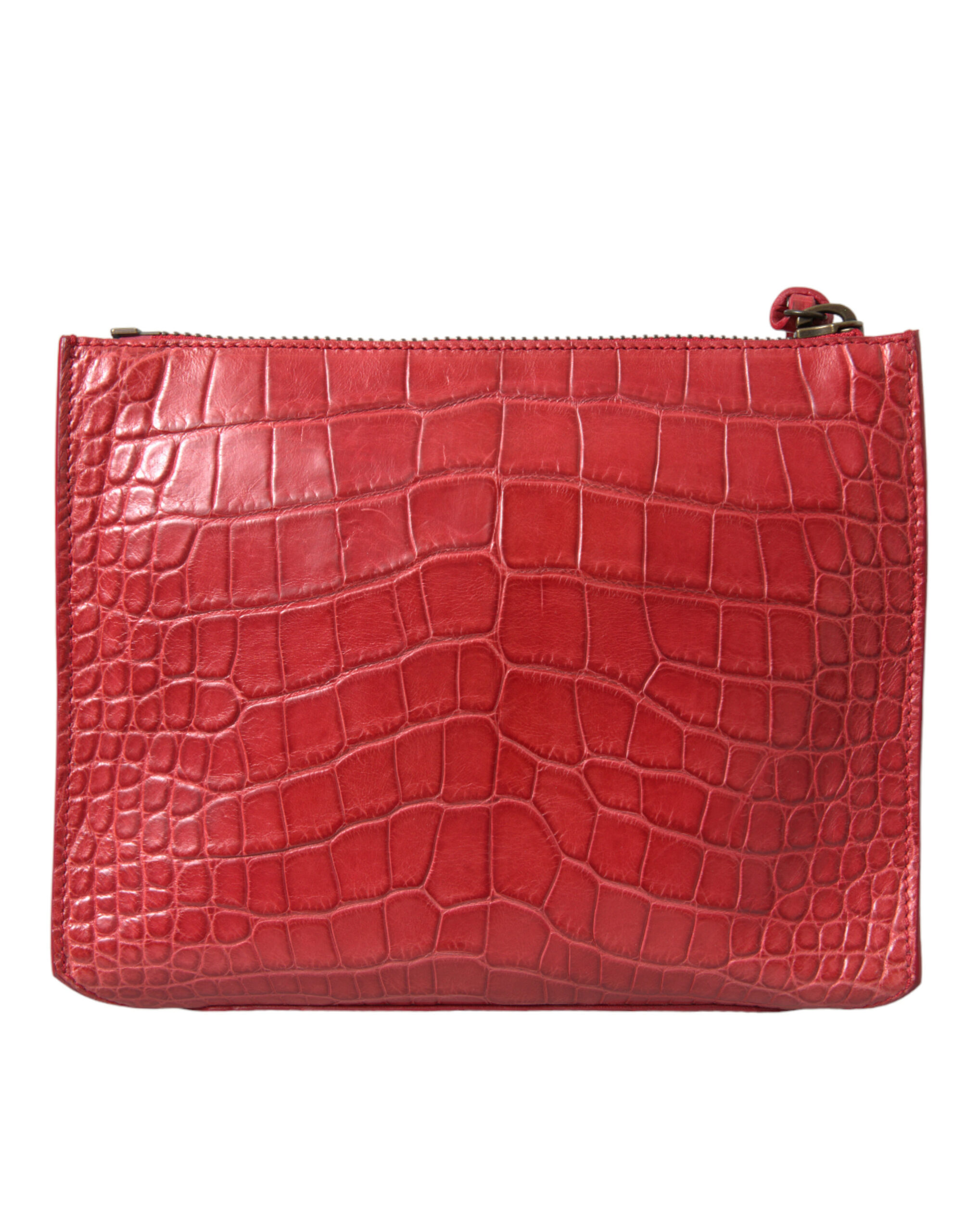 Balenciaga Red Exotic Skin Leather Classic Pouch Purse Wristlet Bag - Image 3