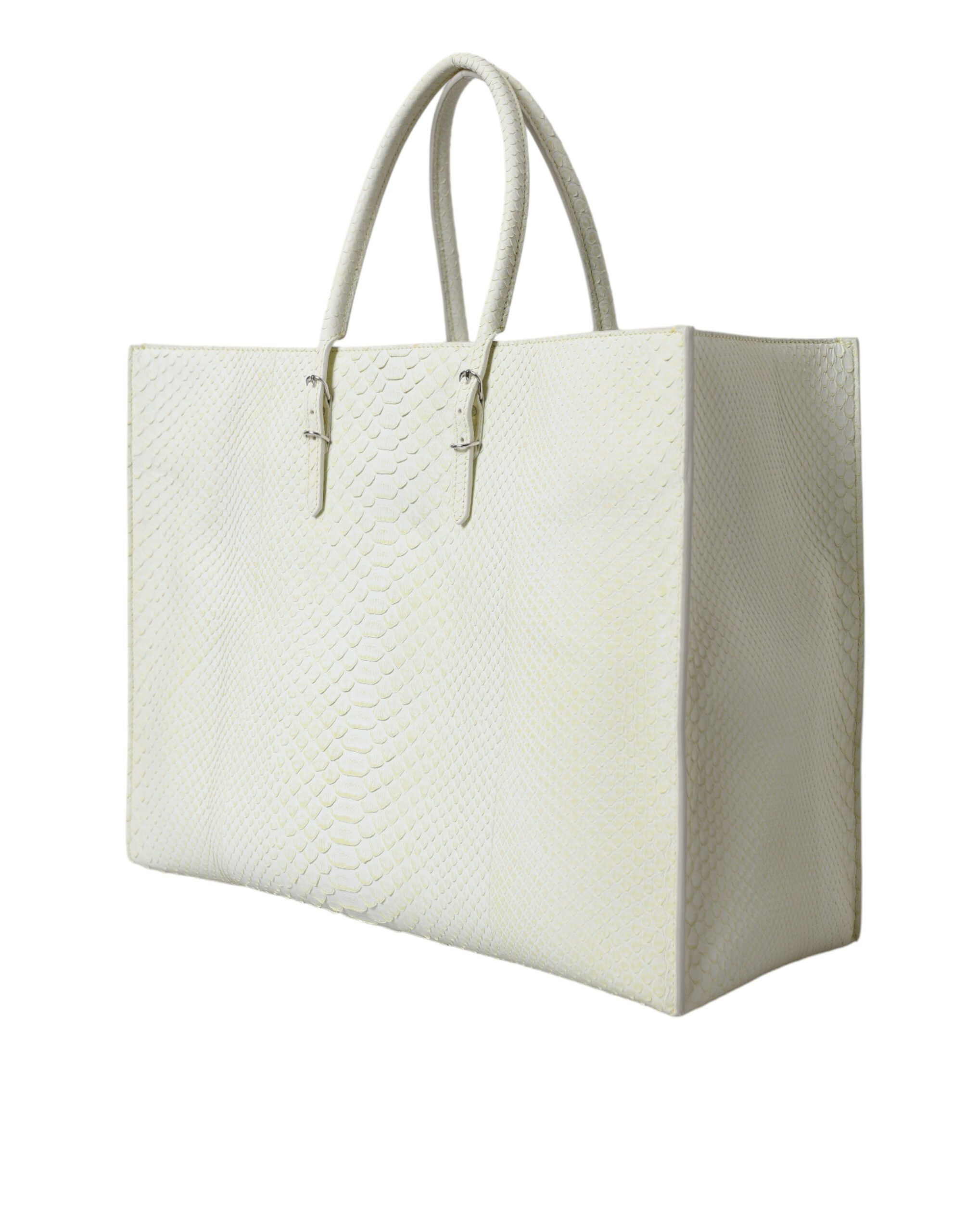 Balenciaga White Yellow Exotic Skin Leather Shopping Tote PAPIER Bag - Image 3
