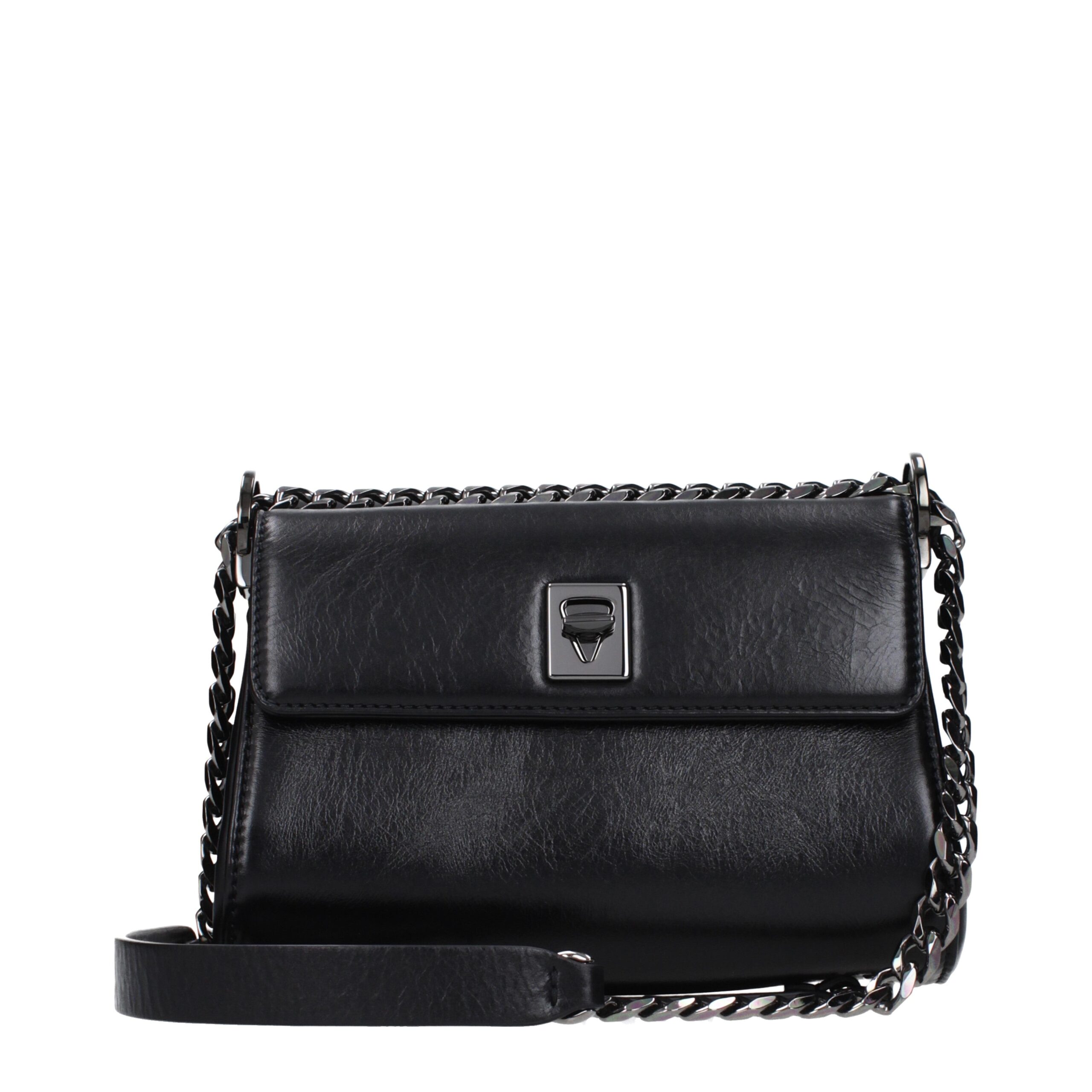 Valentino Garavani Black Leather Crossbody Bag - Image 3