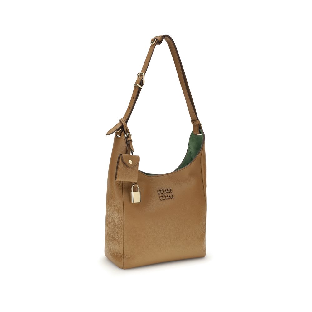 Miu Miu Beige Calf Leather Bos Taurus Backet Bag - Image 2