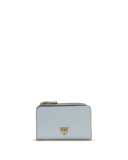 PINKO Blue Calf Leather Bos Taurus Wallet
