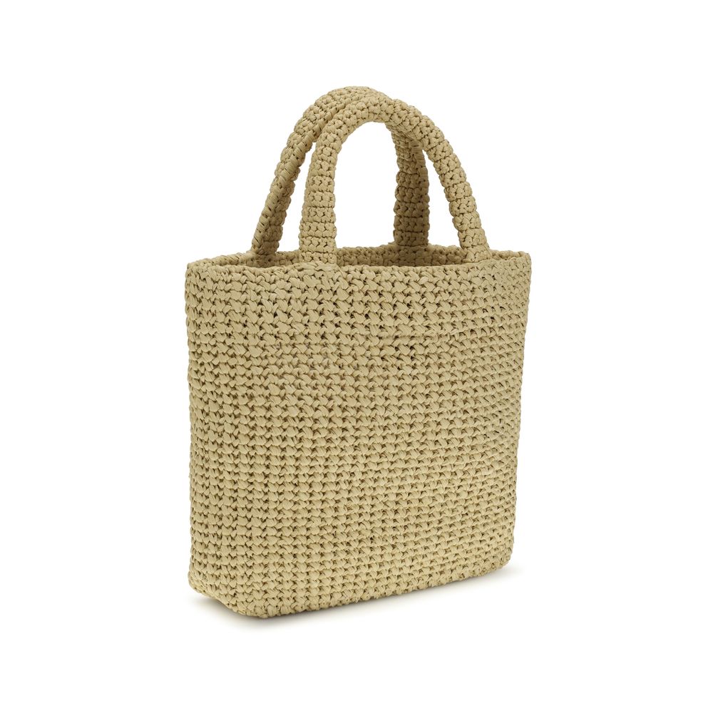 Prada Beige Raffia Handbag - Image 3
