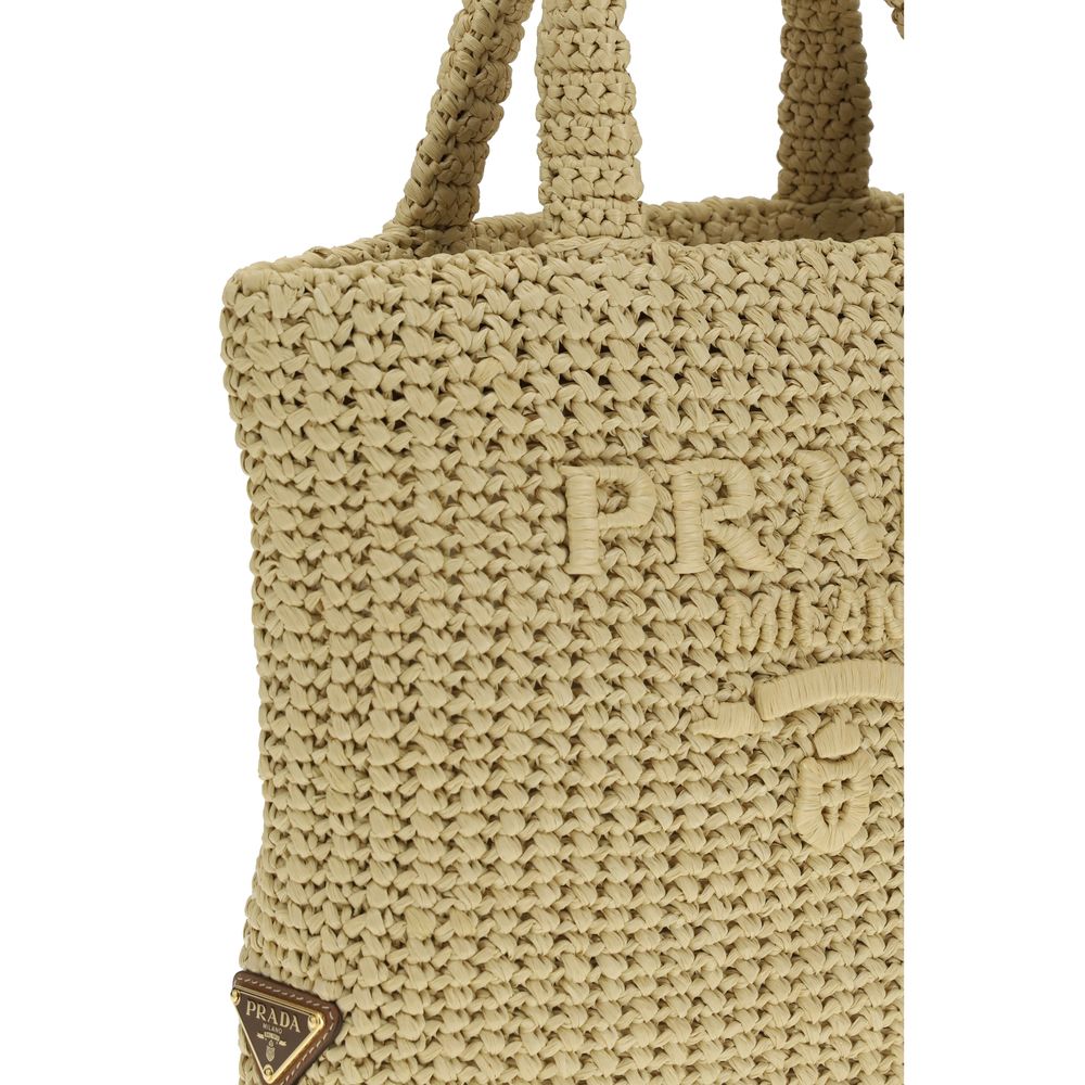 Prada Beige Raffia Handbag - Image 4