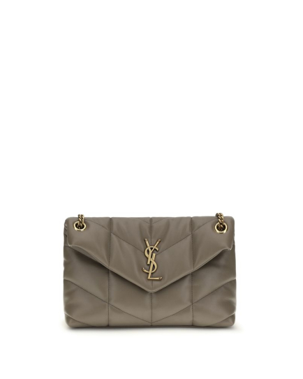 Saint Laurent Gray Lamb Leather Shoulder Bag