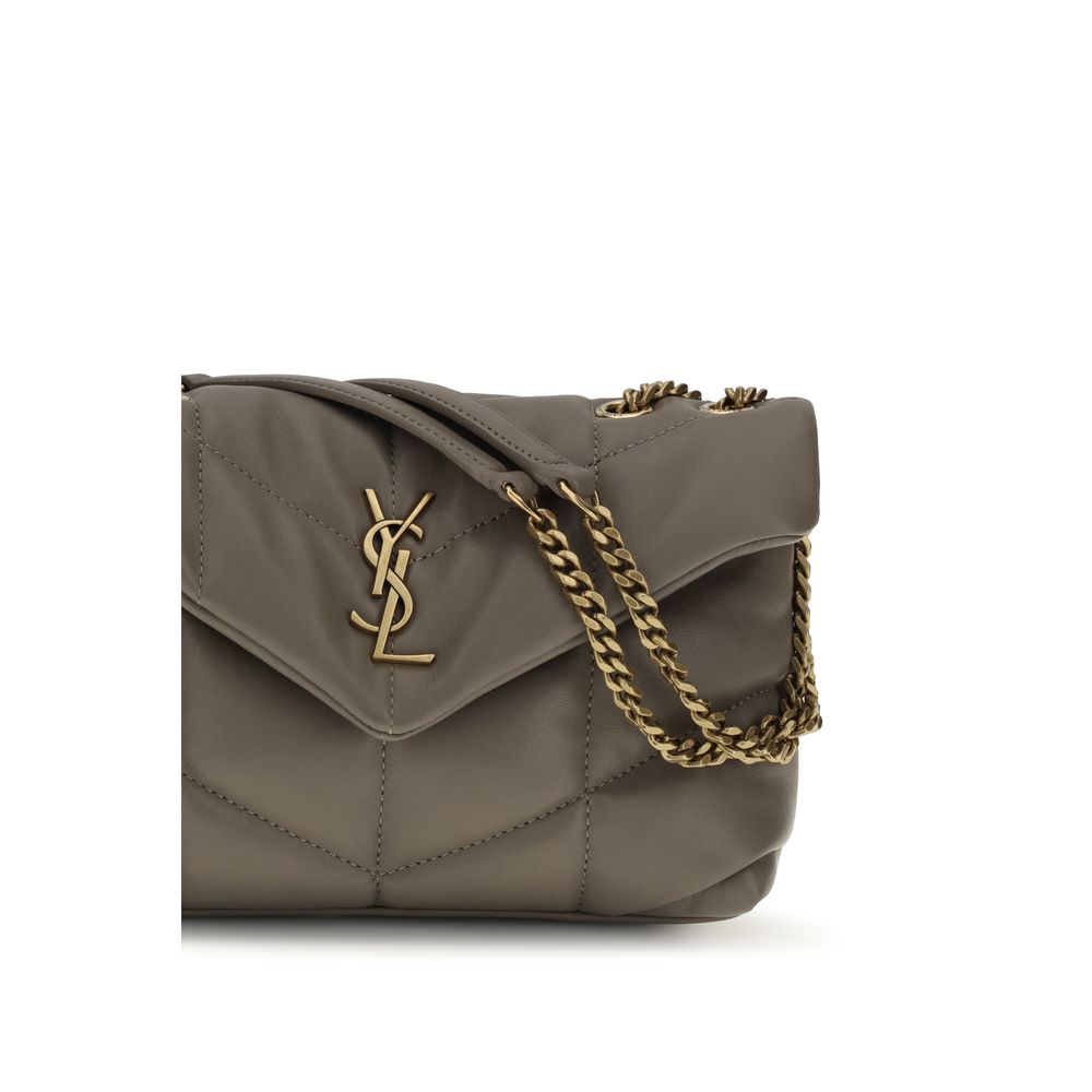 Saint Laurent Gray Lamb Ovis Aries Aries Shoulder Bag - Image 4