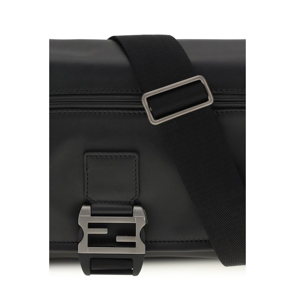 Fendi Black Calf Leather Bos Taurus Shoulder Bag - Image 4