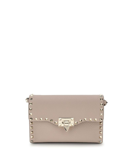 Valentino Garavani Beige Calf Leather Bos Taurus Shoulder Bag