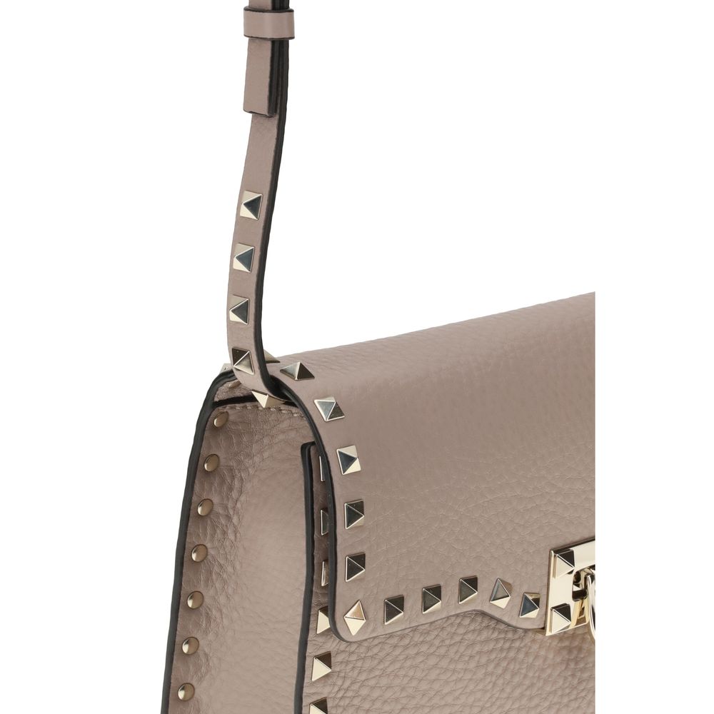 Valentino Garavani Beige Calf Leather Bos Taurus Shoulder Bag - Image 4
