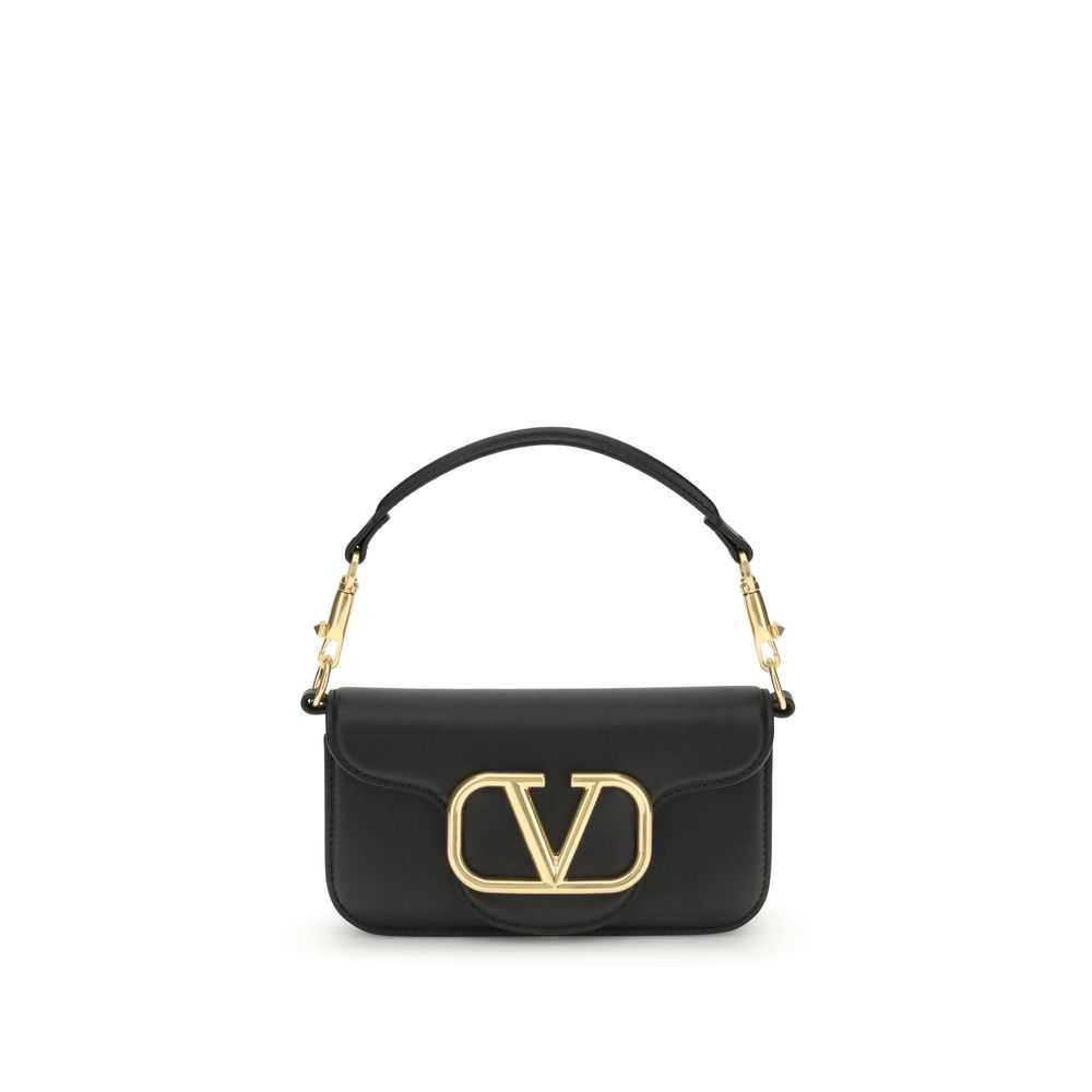 Valentino Garavani Black Calf Leather Bos Taurus Shoulder Bag