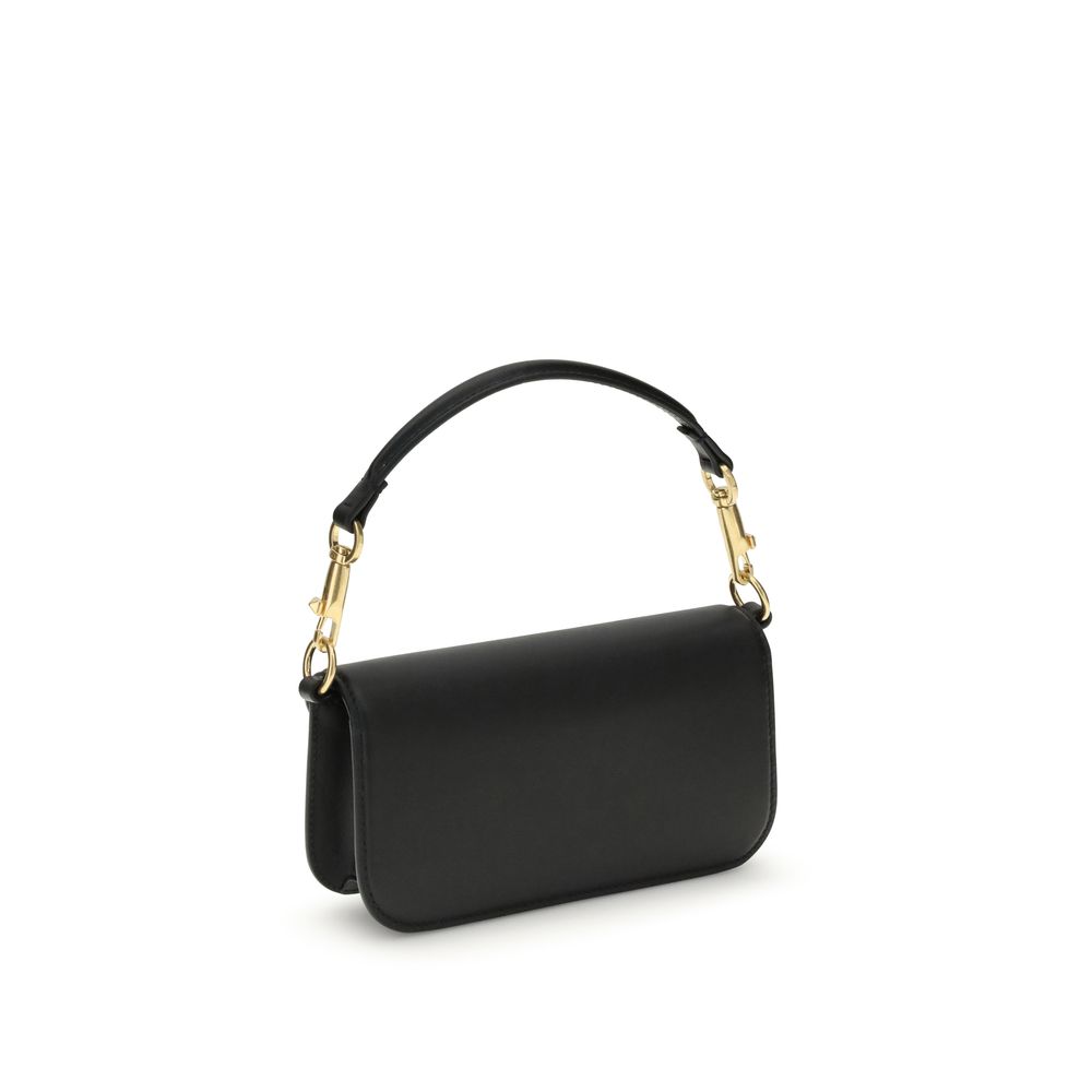 Valentino Garavani Black Calf Leather Bos Taurus Shoulder Bag - Image 3