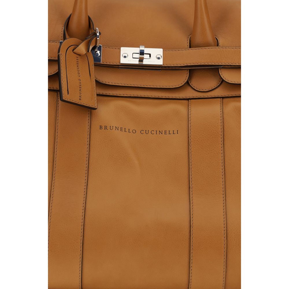 Brunello Cucinelli Brown Calf Leather Bos Taurus Luggage And Travel - Image 4