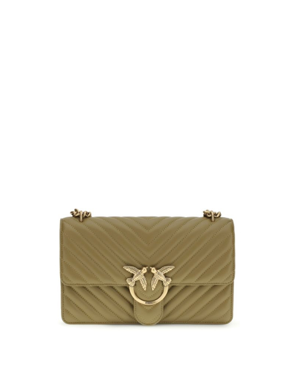 PINKO Bicolor Calf Leather Bos Taurus Shoulder Bag