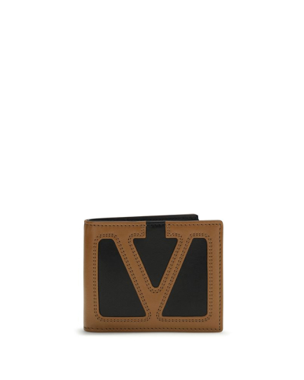 Valentino Garavani Black Calf Leather Bos Taurus Wallet