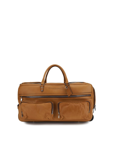 Brunello Cucinelli Brown Calf Leather Bos Taurus Luggage And Travel
