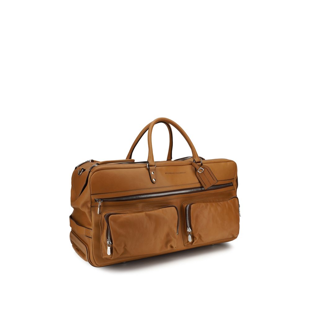 Brunello Cucinelli Brown Calf Leather Bos Taurus Luggage And Travel - Image 2