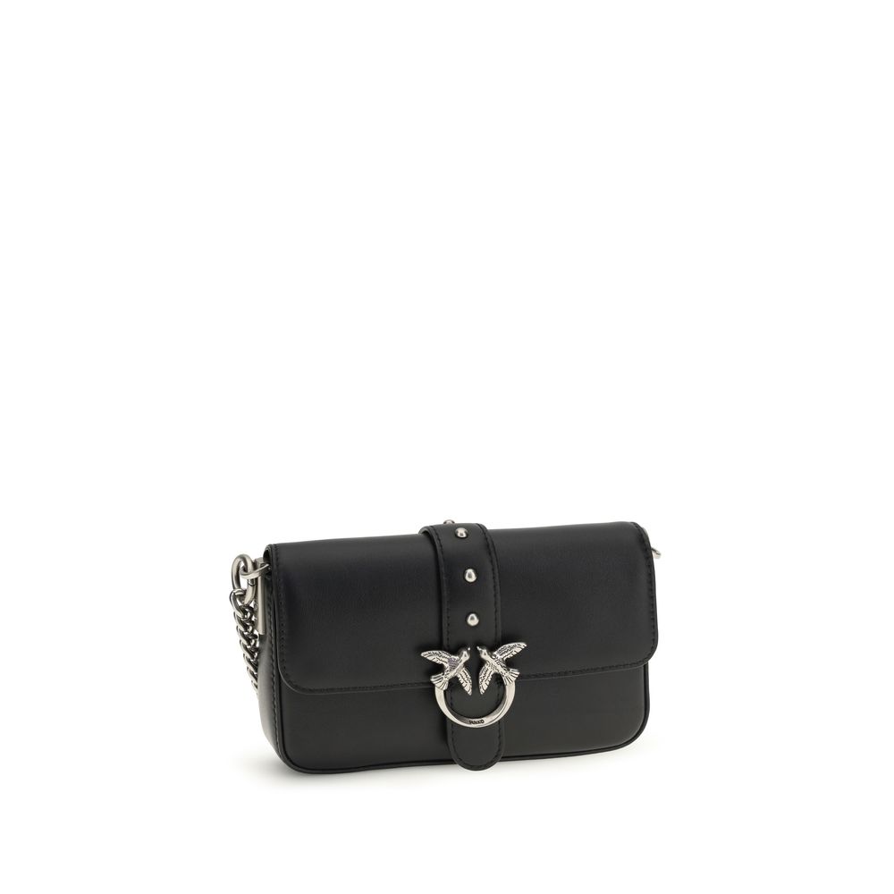 PINKO Black Calf Leather Bos Taurus Shoulder Bag - Image 2