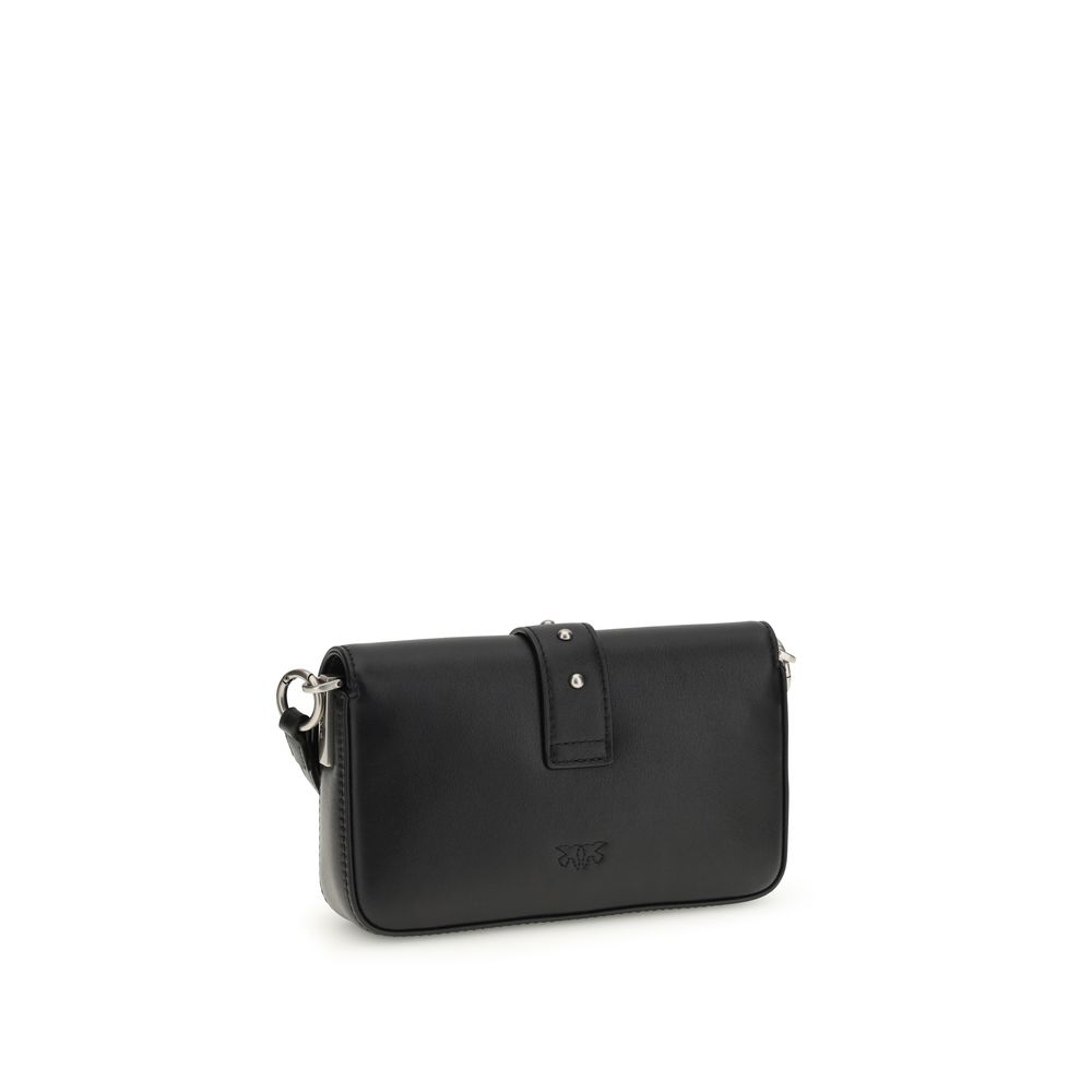 PINKO Black Calf Leather Bos Taurus Shoulder Bag - Image 3