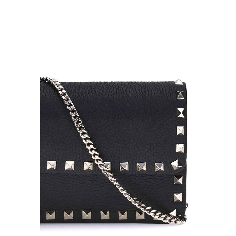 Valentino Garavani Black Calf Leather Bos Taurus Wallet - Image 4