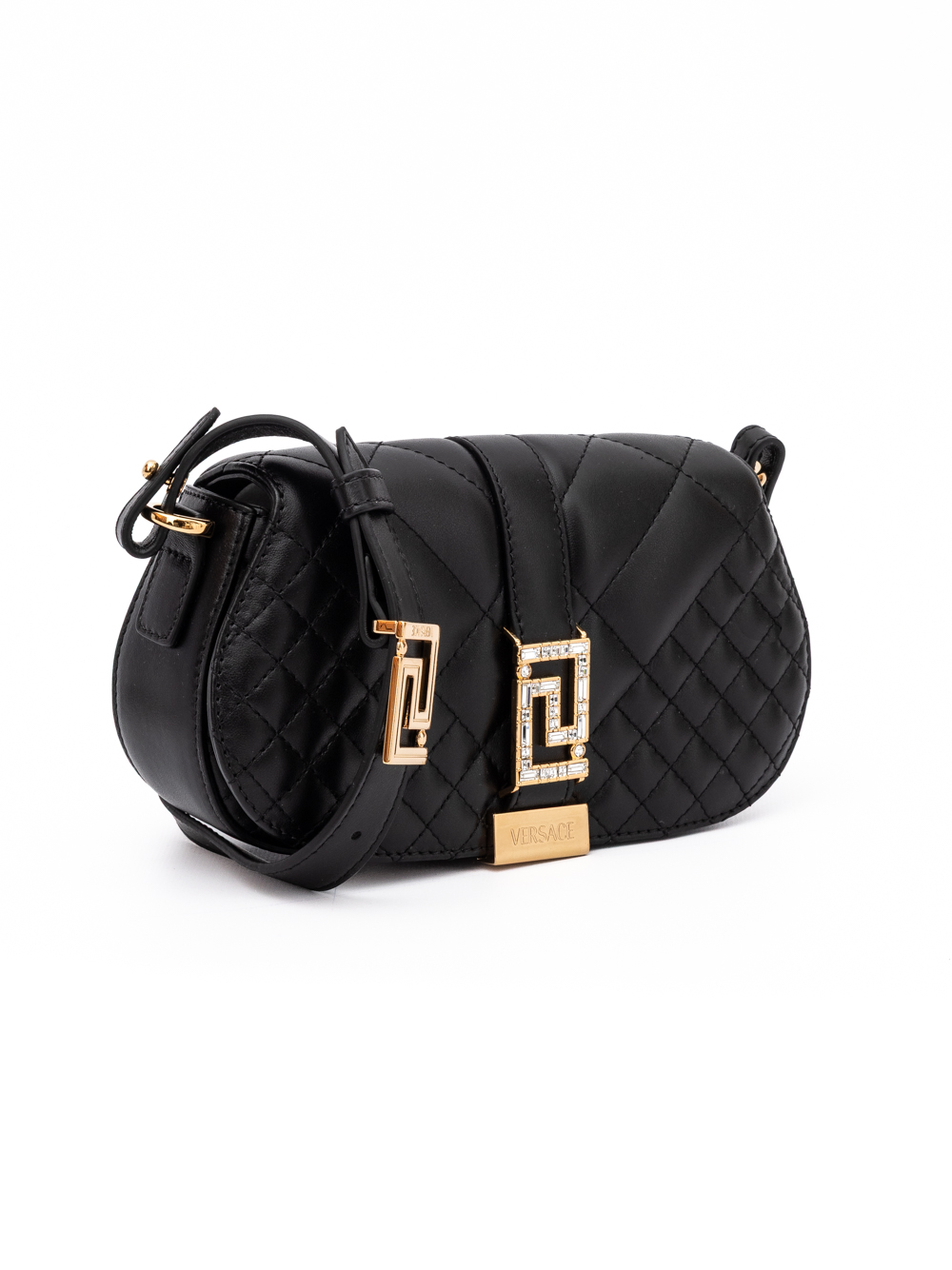 Versace Black Leather Quilted Shoulder Strap Bag - Image 3