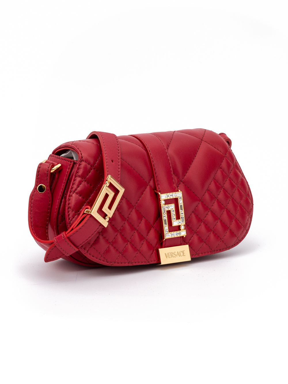Versace Red Leather Quilted Shoulder Strap Bag - Image 2