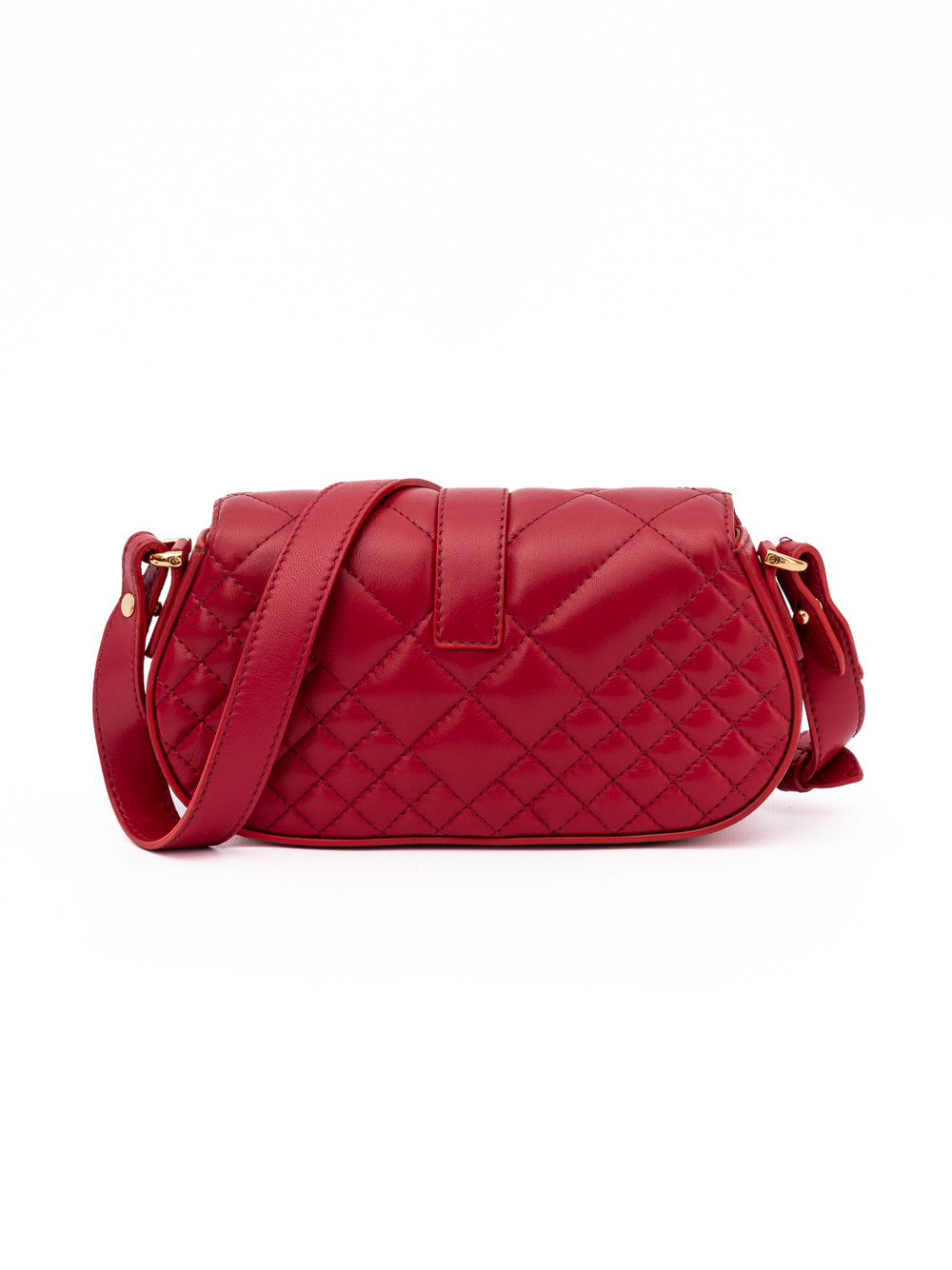 Versace Red Leather Quilted Shoulder Strap Bag - Image 3