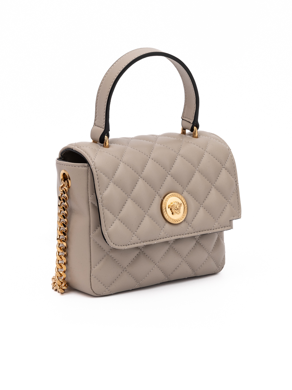 Versace Taupe Quilted Leather Handbag - Image 2
