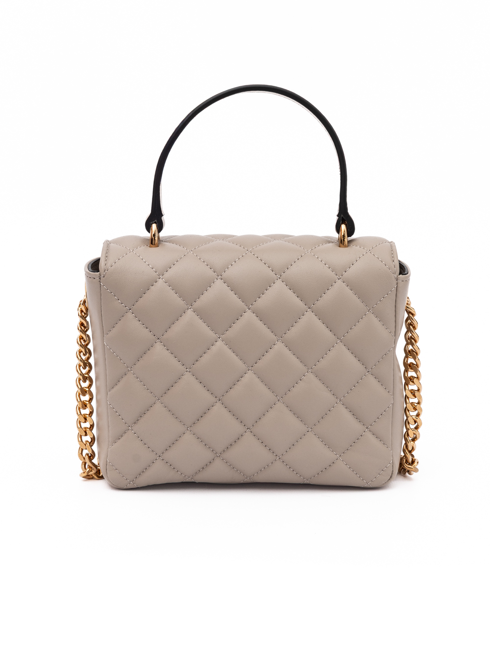 Versace Taupe Quilted Leather Handbag - Image 3
