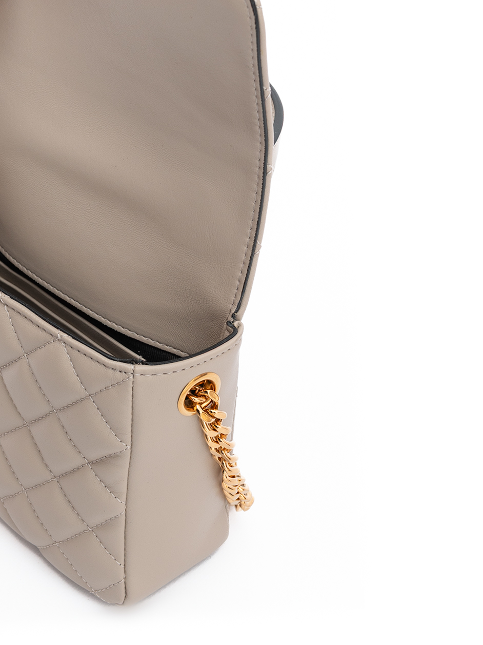 Versace Taupe Quilted Leather Handbag - Image 4