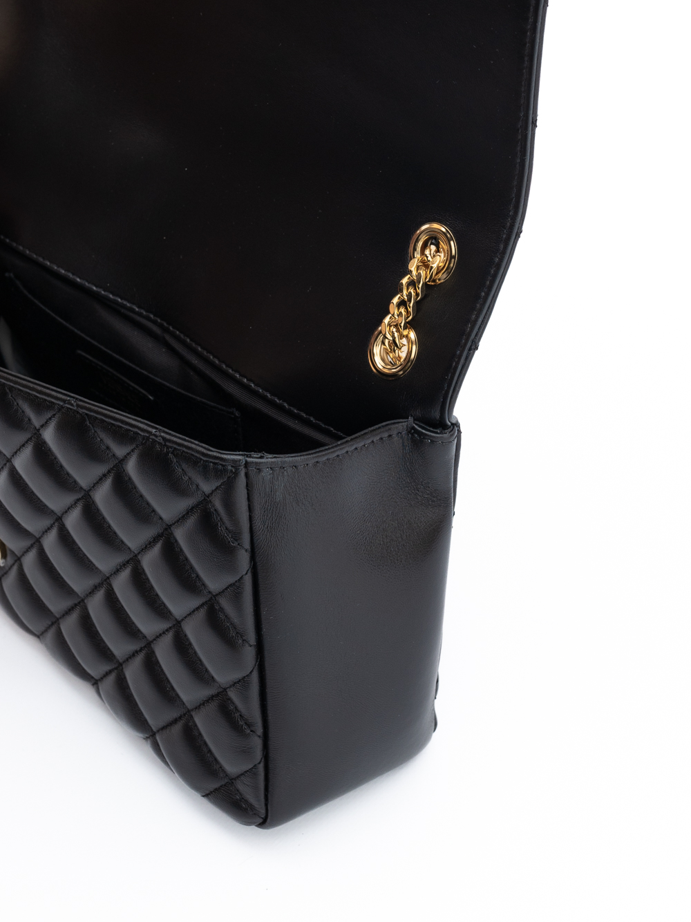 Versace Black Quilted Leather Shoulder Strap Bag - Image 4
