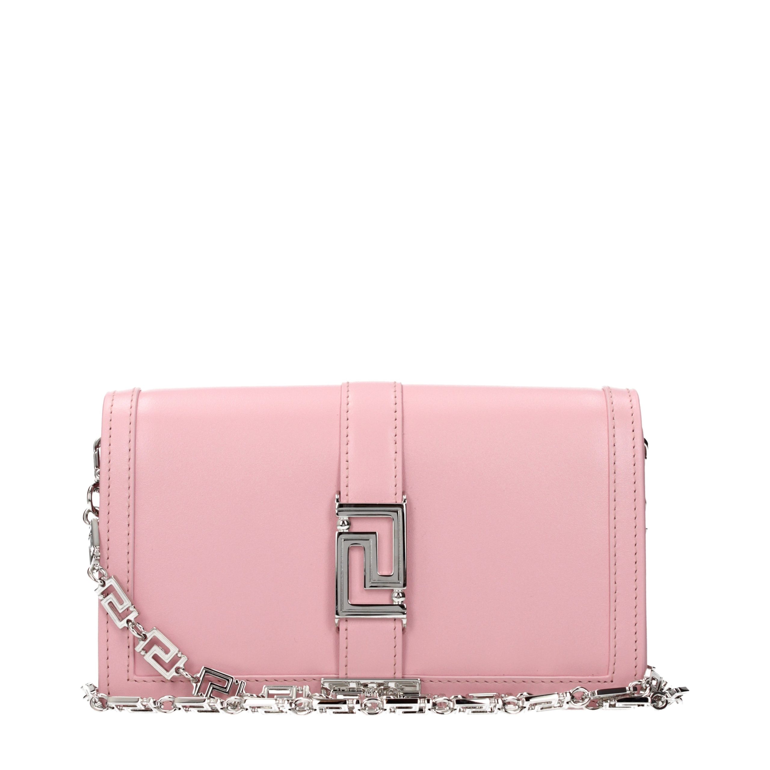 Versace Pink Leather Shoulder Bag