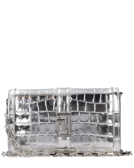 Versace Gray Leather Crossbody Bag