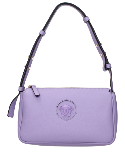 Versace Purple Leather Shoulder Bag