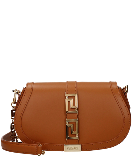 Versace Brown Leather Shoulder Bag