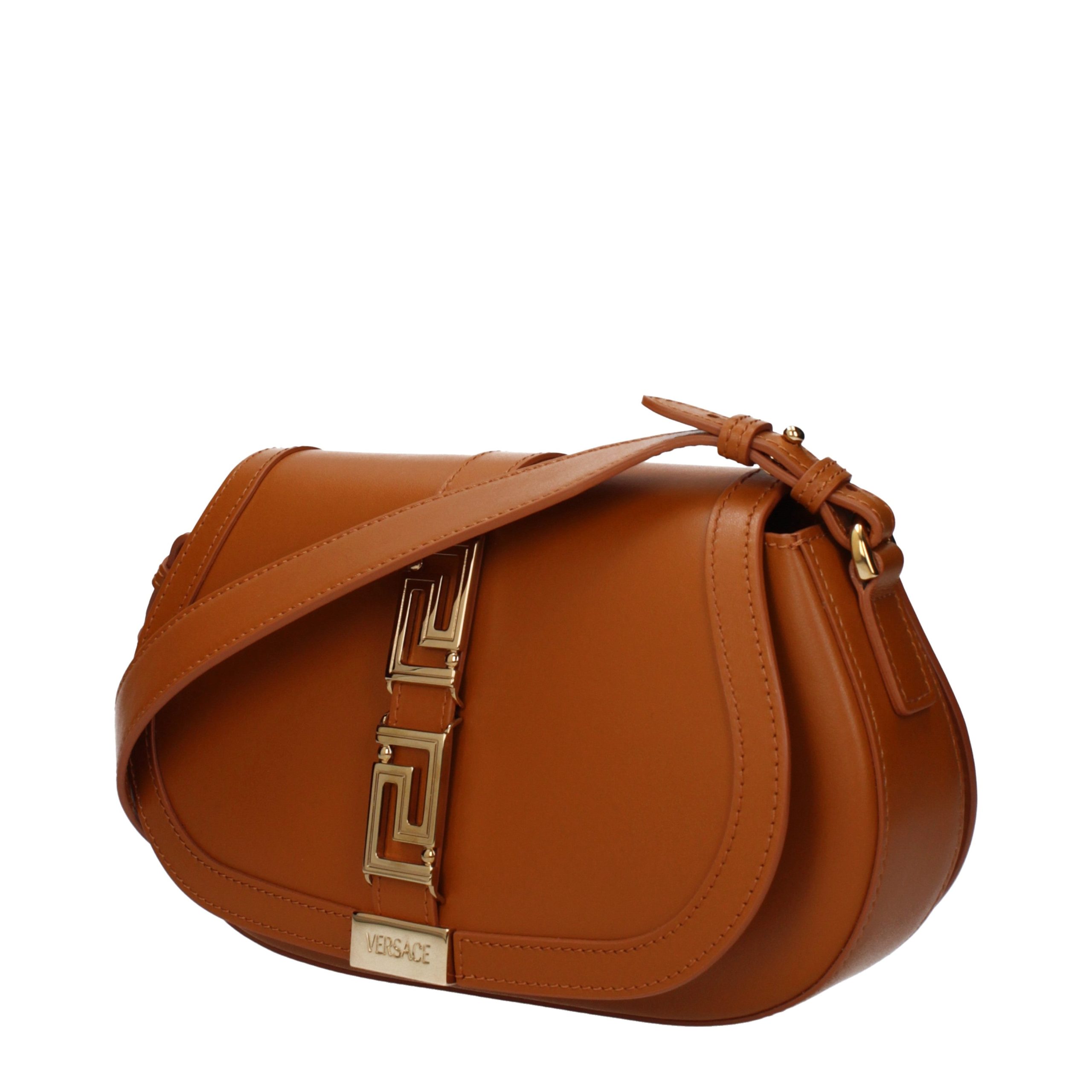 Versace Brown Leather Shoulder Bag - Image 3