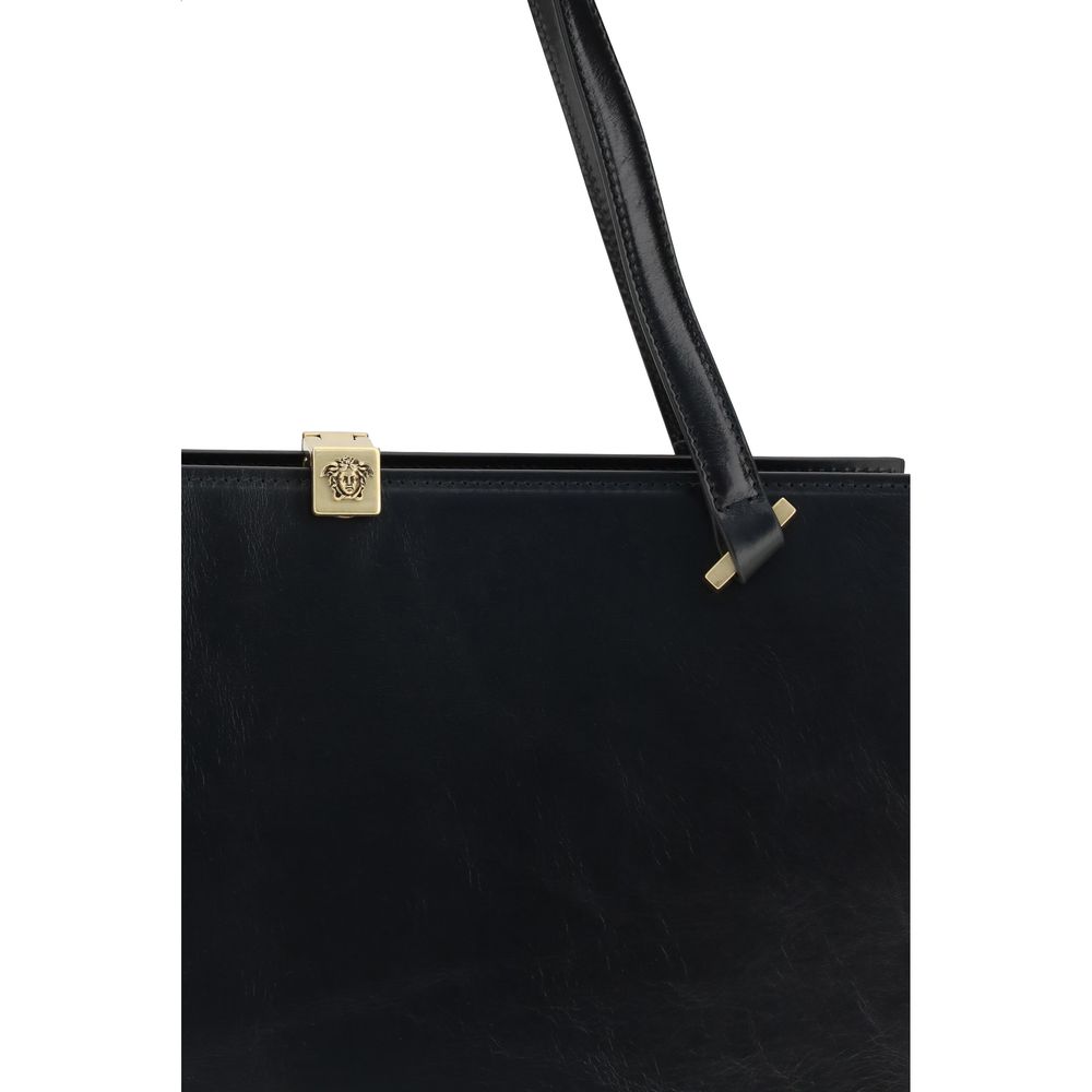 Versace Black Calf Leather Bos Taurus Shoulder Bag - Image 4