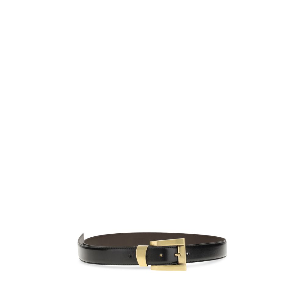Versace Brown Calf Leather Bos Taurus Regular Belt - Image 2