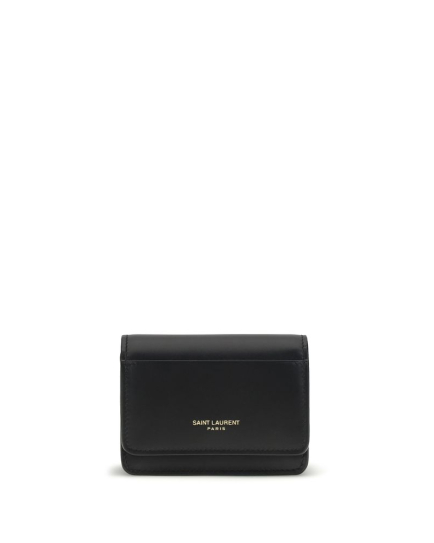 Saint Laurent Black Calf Leather Bos Taurus Wallet