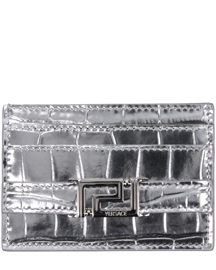 Versace Gray Leather Cardholder