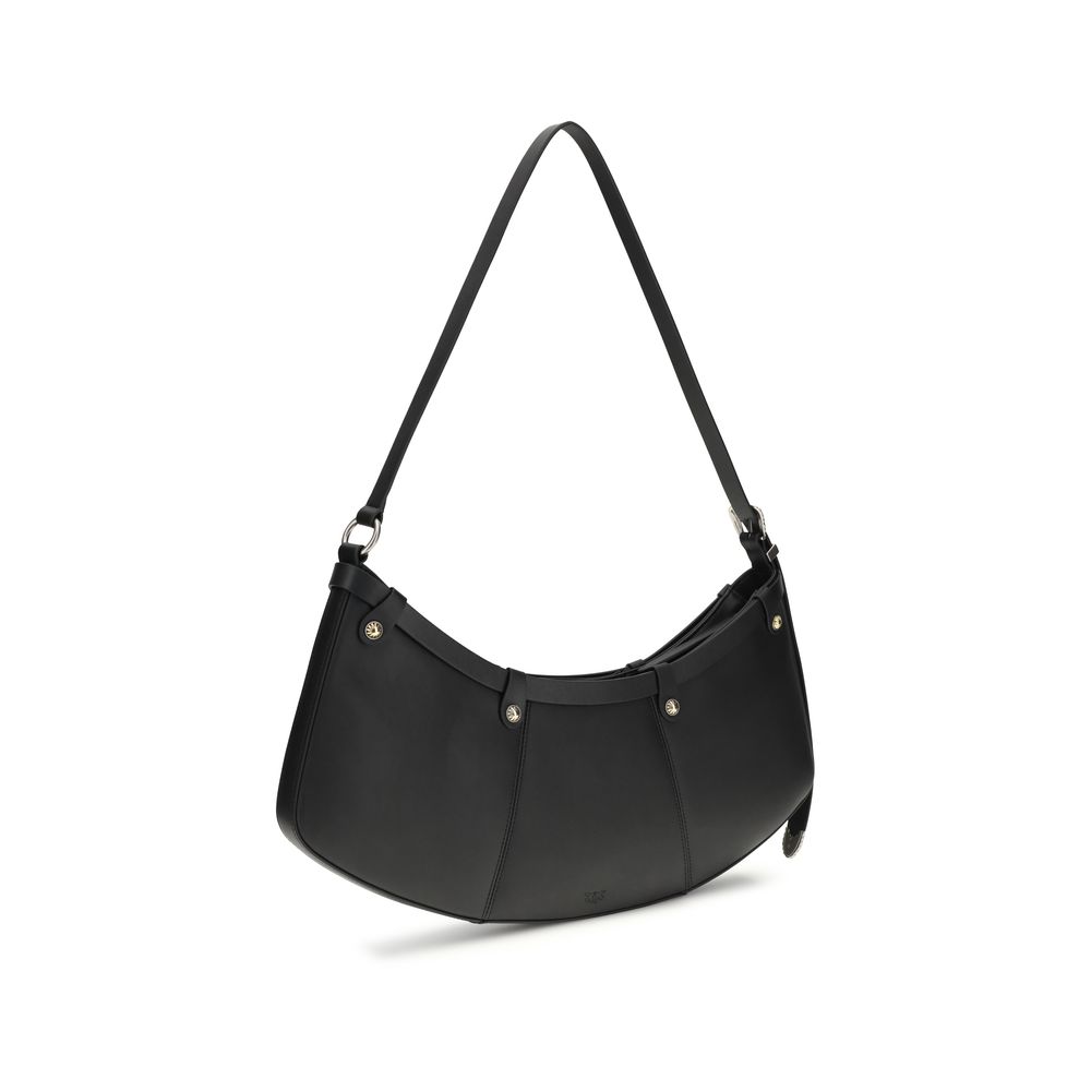 PINKO Black Calf Leather Bos Taurus Shoulder Bag - Image 3