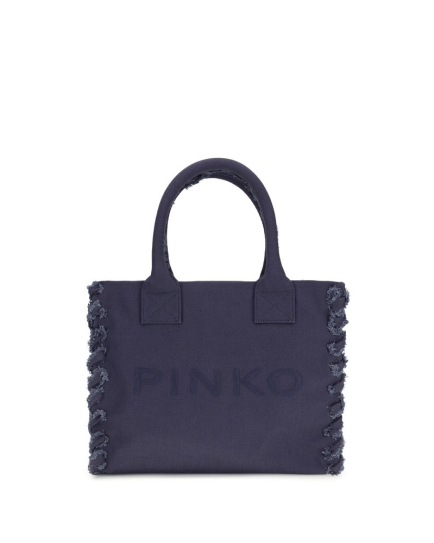 PINKO Blue Cotton Shoulder Bag