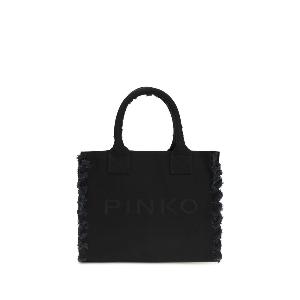 PINKO Black Cotton Shoulder Bag