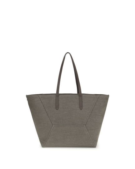 Brunello Cucinelli Brown Cotton Shoulder Bag